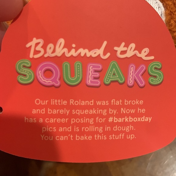 NWT Bark Box Roland Overman L (50+ lbs) dog toy, It has a squeaker and crinkle - Picture 7 of 9